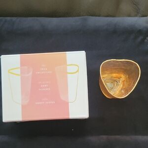 Anthropologie The Zara Collection set Of 2 Shot Glasses In Honey Luster